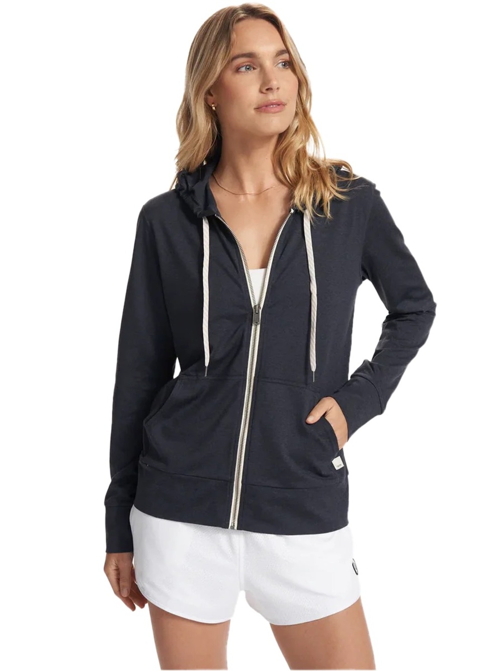 Vuori Halo Performance Navy Midnight Heather Zip Hoodie Sz Large VW268